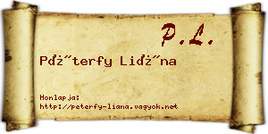 Péterfy Liána névjegykártya